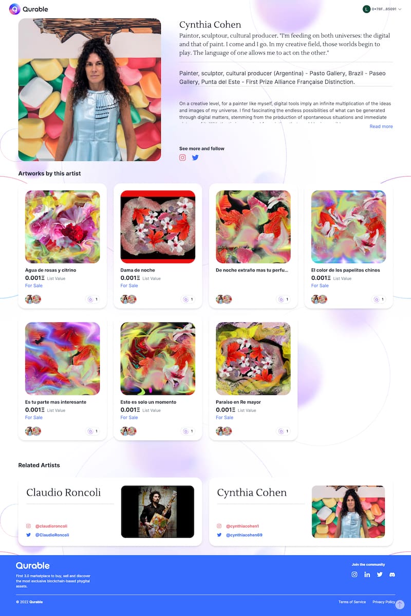 Así se ve un perfil en Qurable.