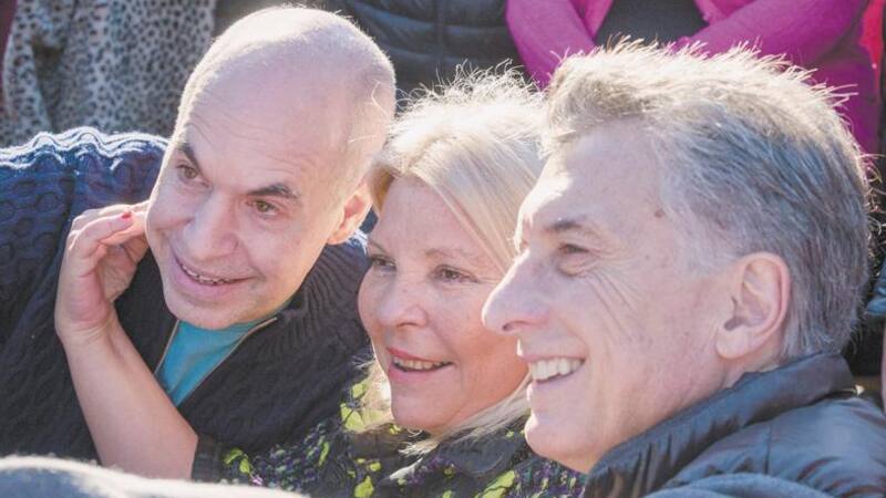 Carrió, con Macri y Rodríguez Larreta, en el lanzamiento porteño