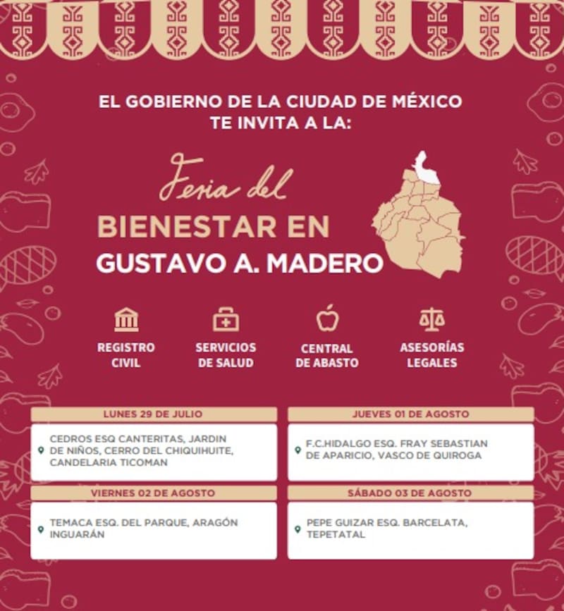 Cuándo y dónde serán las Ferias del Bienestar. Fuente: Gobierno de México.