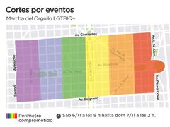 Marcha del Orgullo: mapa con los cortes de calles de este sábado