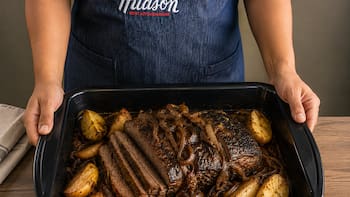 Receta de tapa de asado al vino tinto con papas, rápida y fácil