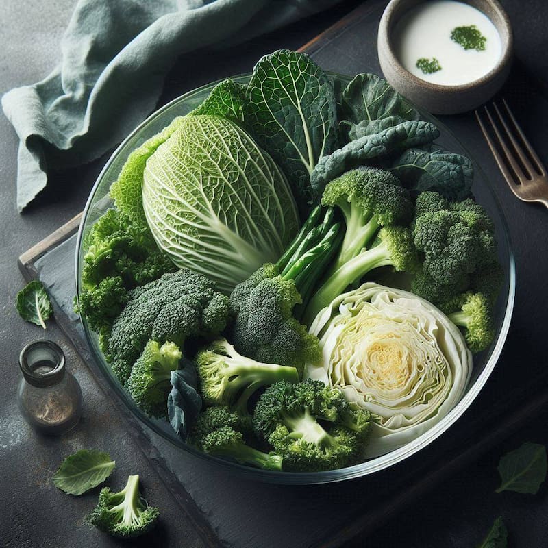 Verduras ricas en calcio. Fuente: Bing AI.