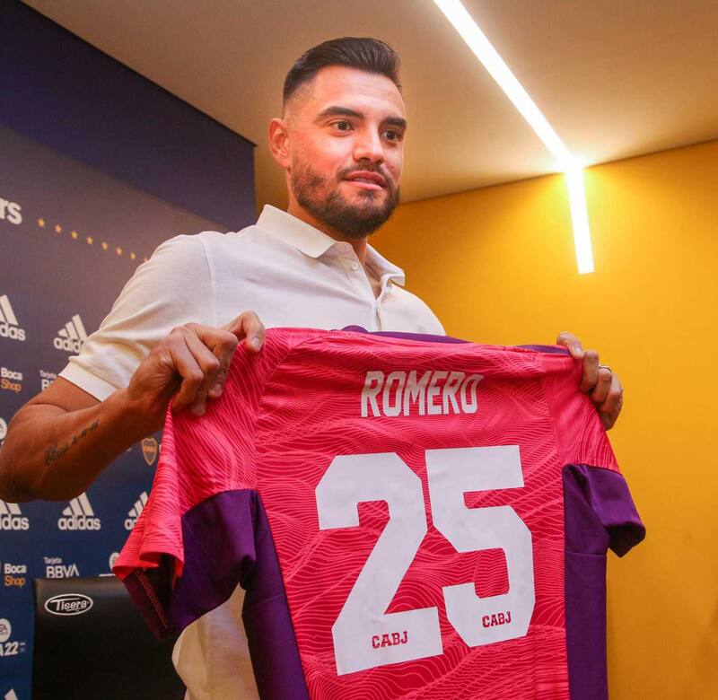 Sergio "Chiquito" Romero durante su presentación oficial en Boca, en agosto pasado.