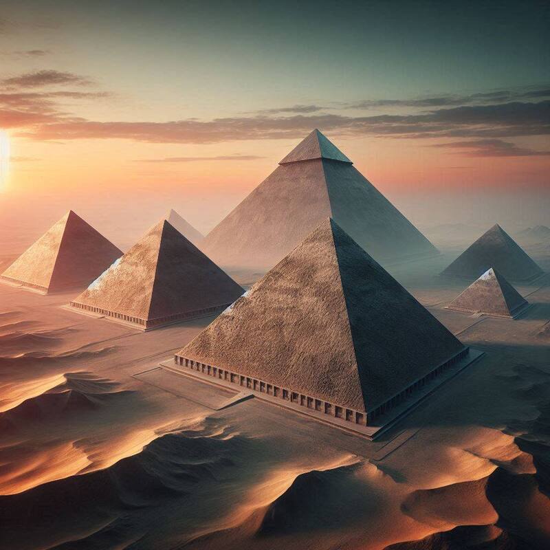 Perspectiva de pirámides que pueden superar las de Egipto según la AI. Fuente: Bing AI.