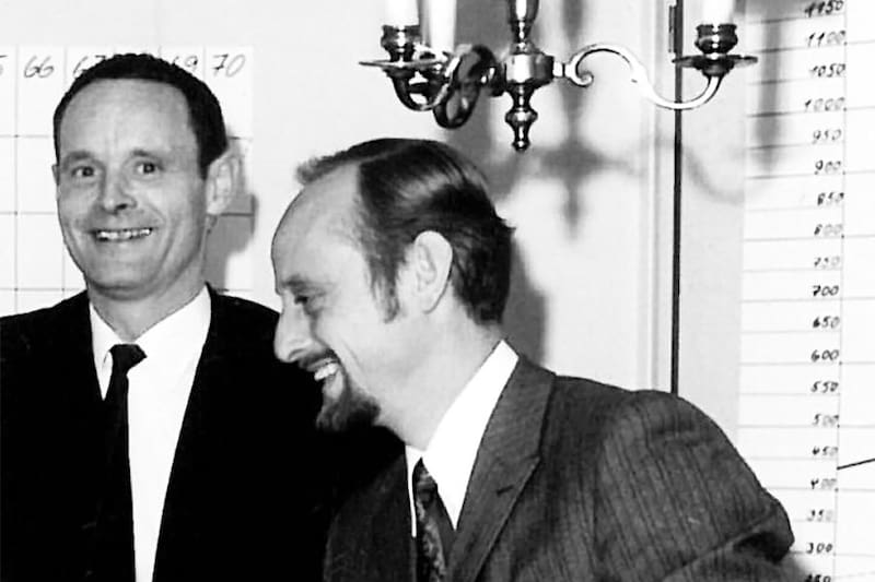 "Kuli" Edding y Volker Ledermann, los fundadores del gigante de los marcadores indelebles.