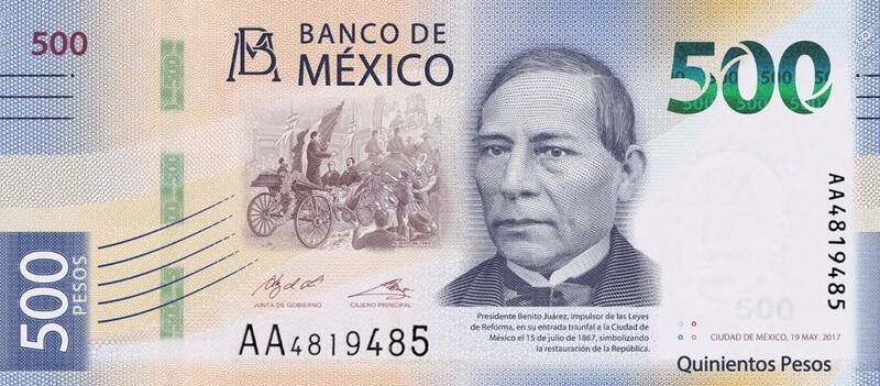 Anverso del billete de 500 pesos. Foto: banxico.org.mx.