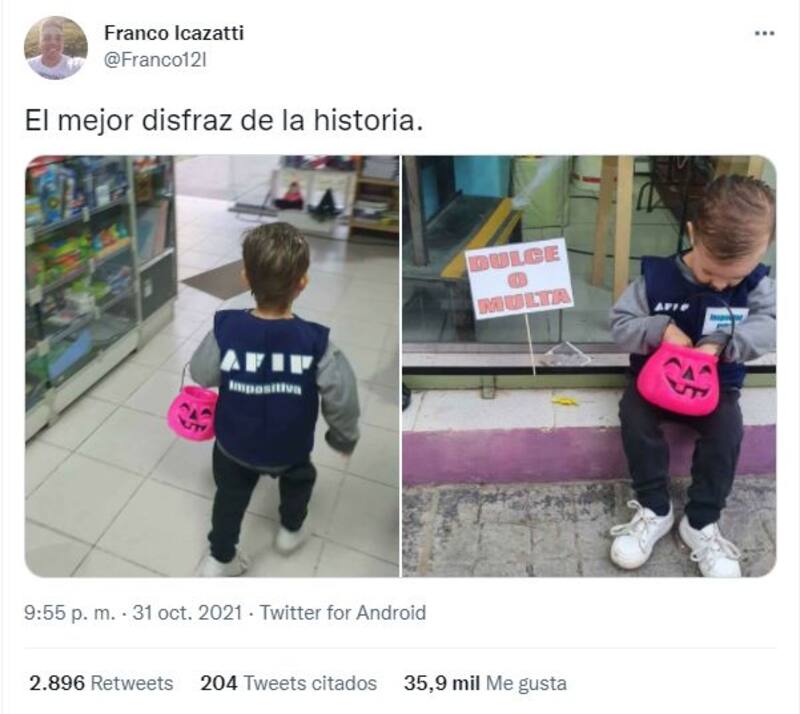 La publicación compartida en redes sociales.