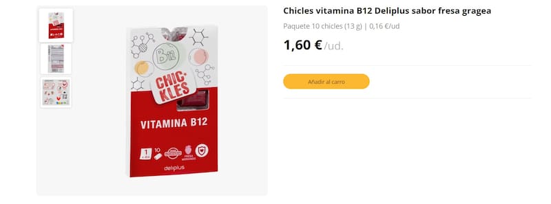 Estos chicles de Deliplus aportan vitamina B12 para un mejor funcionamiento del organismo. (Foto: mercadona.es)