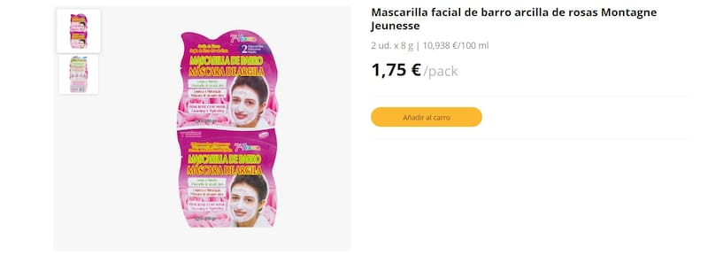 Mercadona: mascarilla facial de barro arcilla de rosas de la marca Montagne Jeunesse. (Foto: www.mercadona.es).