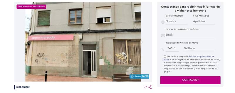 Viviendas CaixaBank: así luce el frente de esta propiedad que está en buenas condiciones. (Foto: www.haya.es).