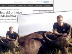 Polémica por una foto del príncipe Harry cazando búfalos en Argentina
