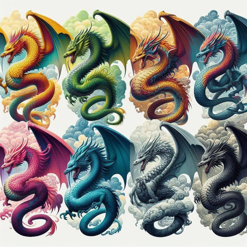 Dragones. Fuente: Bing AI.