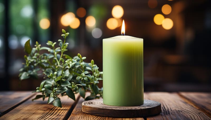 Ritual con velas verdes. Fuente: Freepik.