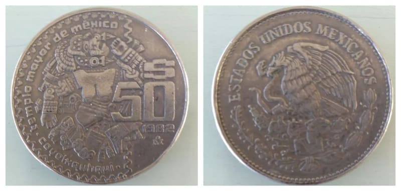 Moneda de 50 pesos de la Diosa de la Luna. Foto: mercadolibre.com.mx.