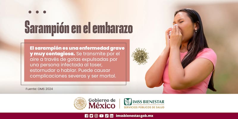 La advertencia del Gobierno de México sobre el sarampión. Foto: Archivo.