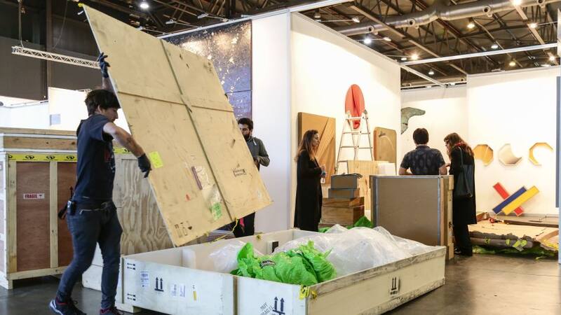 El montaje en La Rural comenzó el lunes.