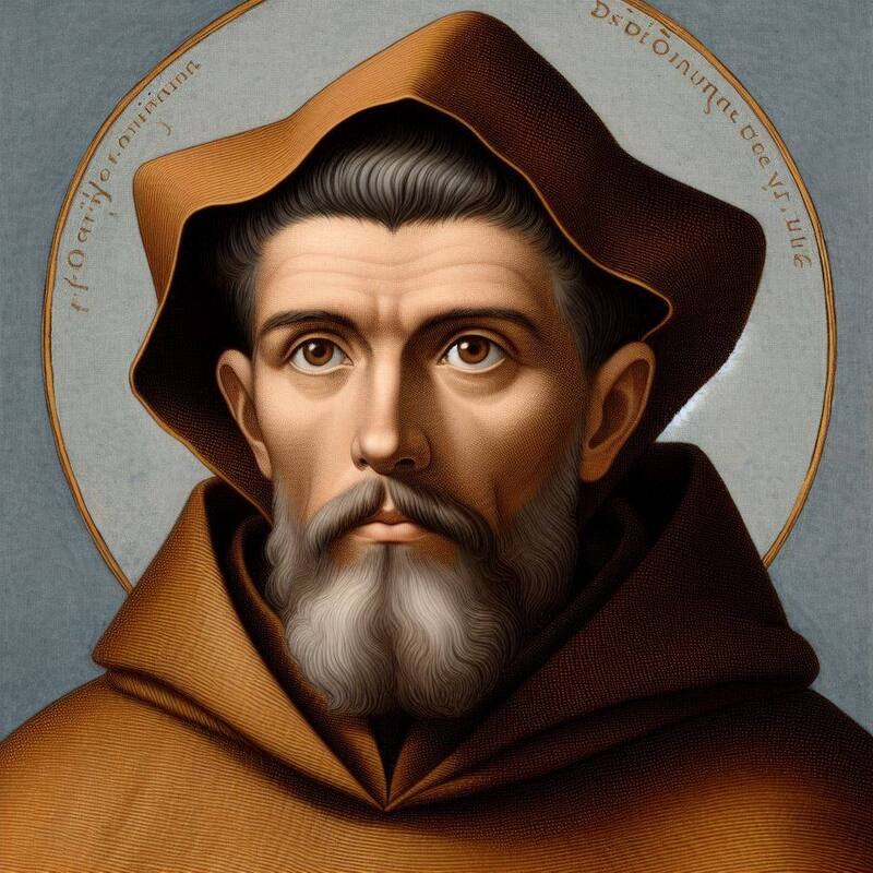 Monje del siglo XVI. Fuente: Bing AI.