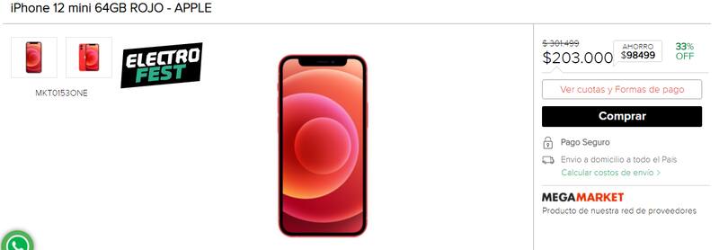 iPhone 12 mini en descuento por el ElectroFest.