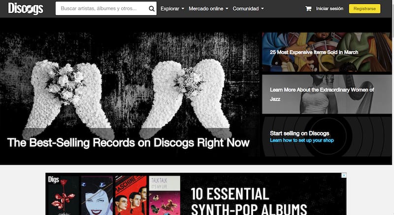 El sitio Discogs fue creado en el 2000 por el programador y DJ estadounidense Kevin Lewandowski y en 2005 comenzó a vender discos. (Imagen: captura de pantalla)