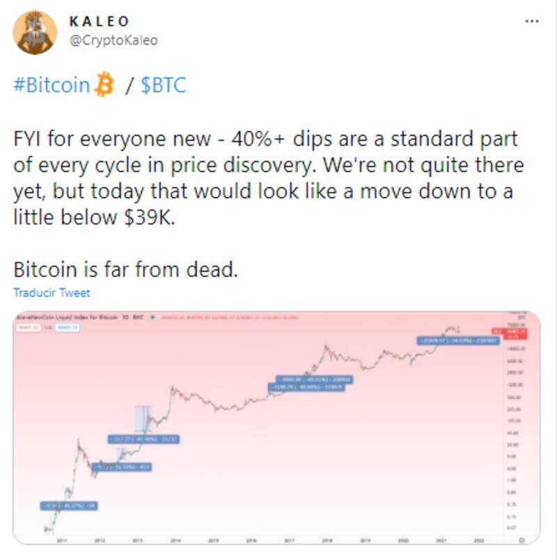 Kaleo, un inversor anónimo, explicó para "todos los nuevos" en el mundo de las criptomonedas que las caídas son normales.