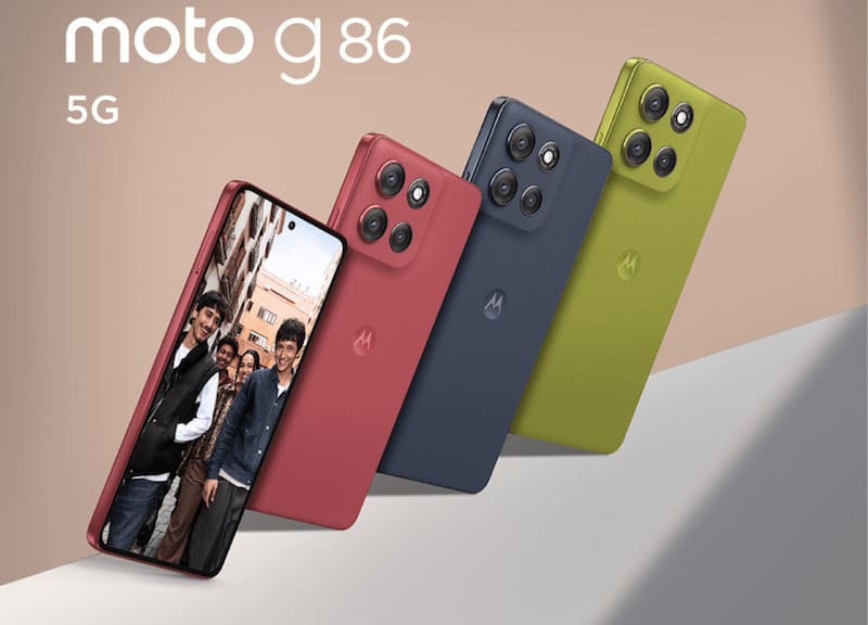 El nuevo moto g86 de Motorola viene en tres colores Pantone (Fuente: Motorola).