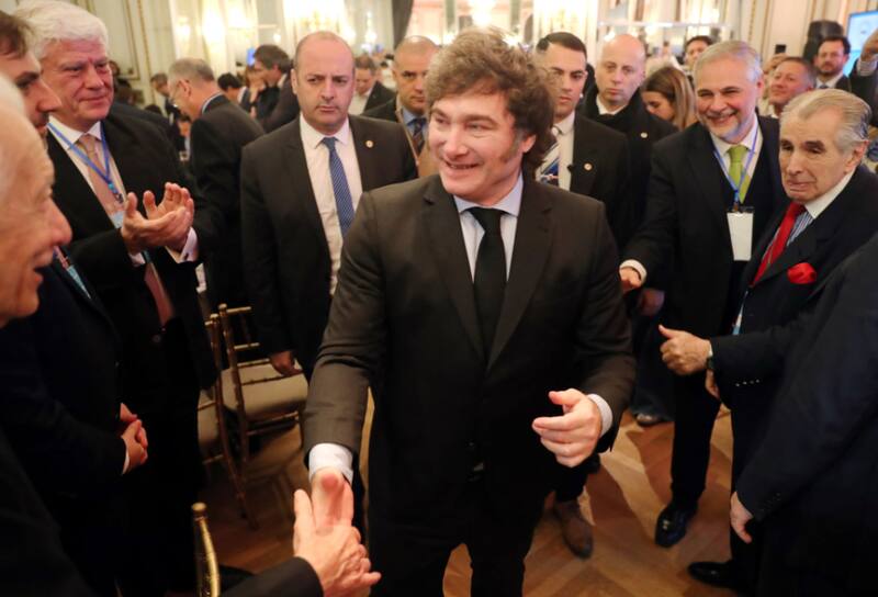 El presidente Milei en la reunión de empresarios del CICyP