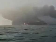 Desastre en el mar del Norte: chocaron dos buques y se desató una "enorme bola de fuego"