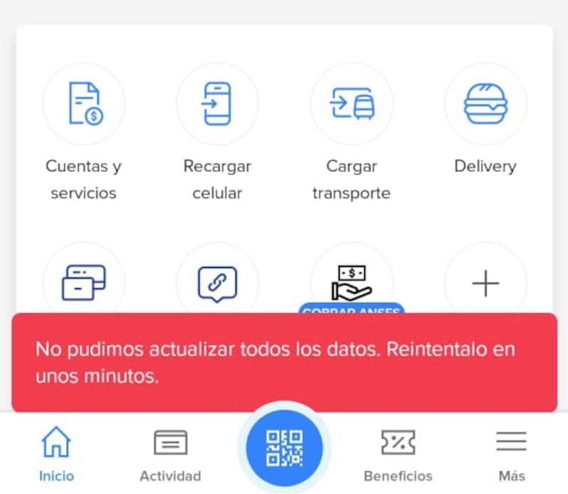 Apenas se ingresa a Mercado Pago, muchos usuarios reciben un mensaje que da cuenta del problema.