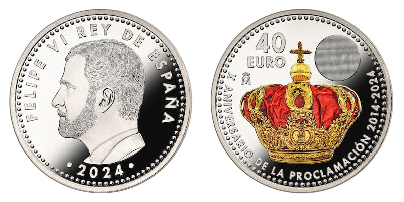 Anverso y reverso de la moneda homenaje al rey Felipe VI (Fuente: Real Casa de la Moneda)