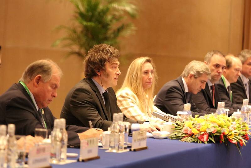 Javier Milei en la bilateral de este martes con China.