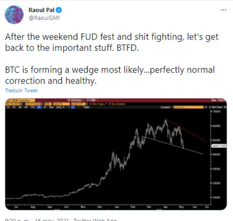 "Esta caída de Bitcoin es normal y sana", los dichos de un inversor de Wall Street sobre la criptomoneda.