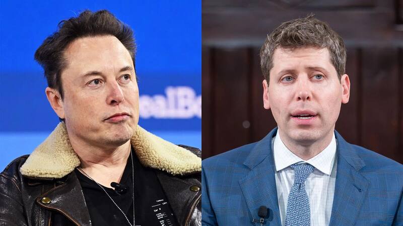 De izquierda a derecha: Elon Musk y Sam Altman.
