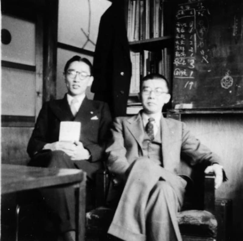 Masaru Ibuka y Akio Morita, fundadores de Sony Corporation.