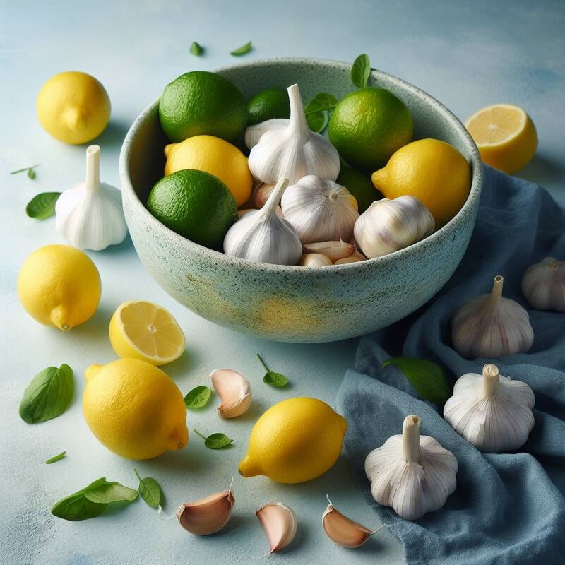 Ajo y limón. Fuente: Bing AI.