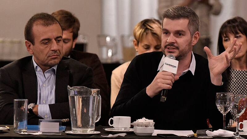 Marcos Peña, durante la cumbre de estrategia electoral de Cambiemos.