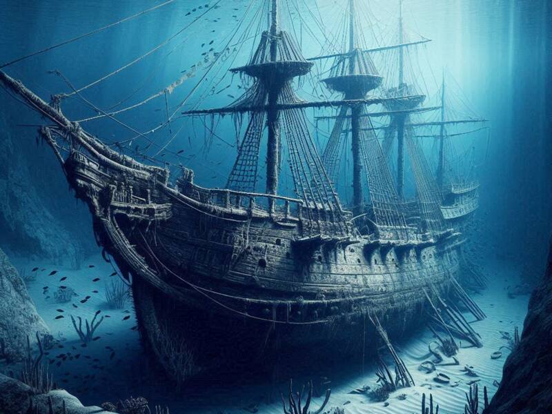 Representación del barco hallado hace tres décadas que yace en el mar desde hace más de 2,500 años. Foto: Archivo.