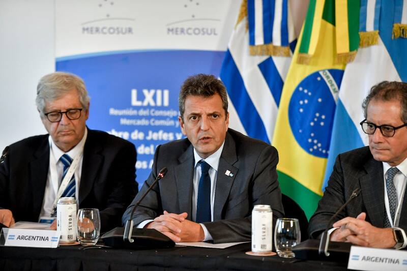 Rubinstein, Massa y Pesce en Iguazú, en el marco de la Cumbre del Mercosur