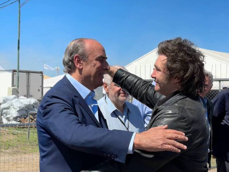 Guillermo Francos recibió a Javier Milei en la exposición agropecuaria de San Nicolás