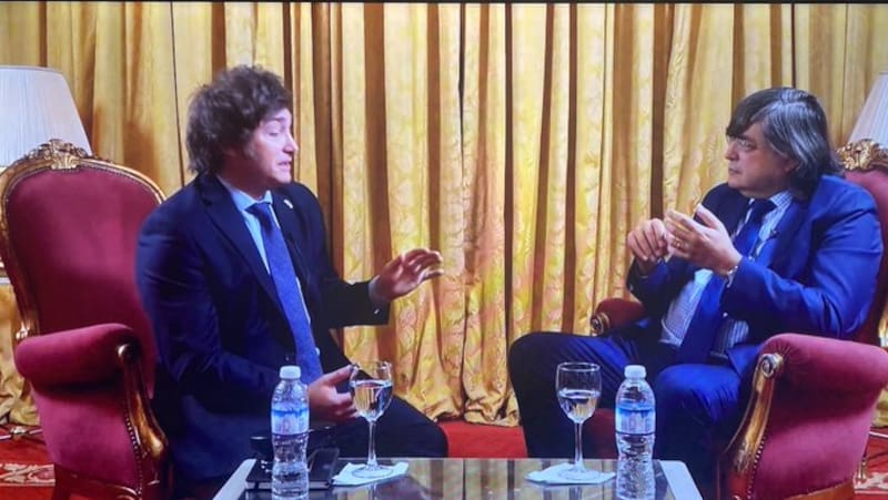 Javier Milei, en una entrevista con Jaime Bayly.