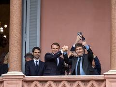 El presidente Javier Milei recibió a Emmanuel Macron en Casa Rosada