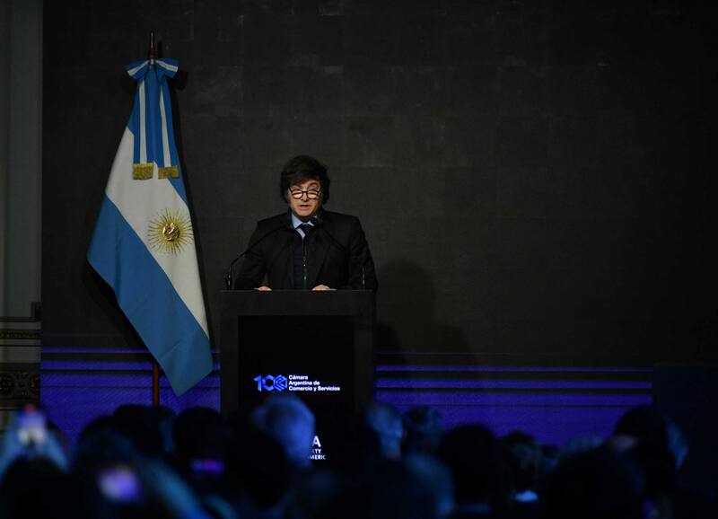 Javier Milei en el Council of the Americas. (Juan Vargas/NA)