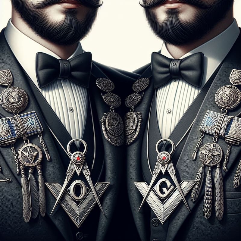 Ilustración de masones. Fuente: Bing AI.