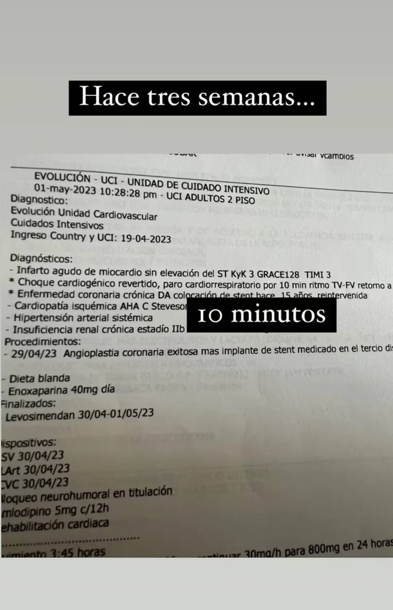 Parte médico de Jorge Rial.