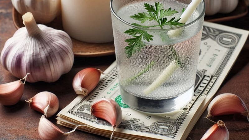 Ritual sencillo y efectivo con ajo para recuperar dinero prestado sin salir de casa. Fuente: Generador de Imágenes Microsoft Bing.