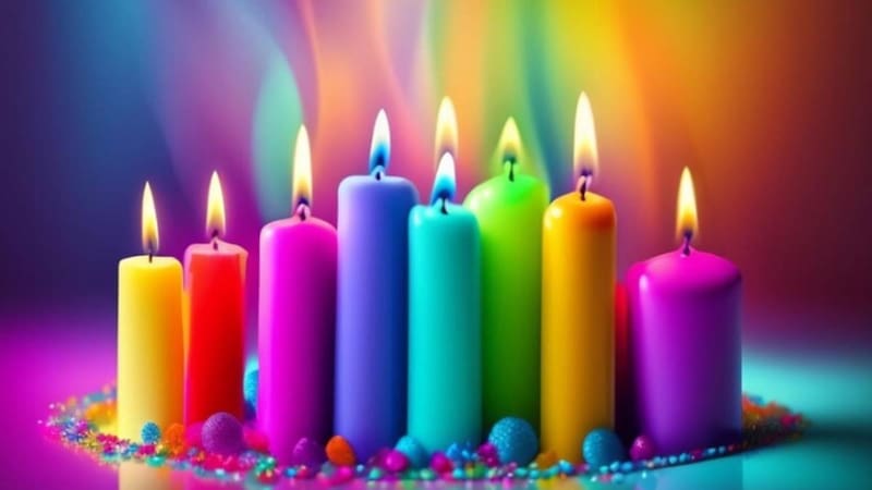 Velas de colores. Fuente: Archivo.
