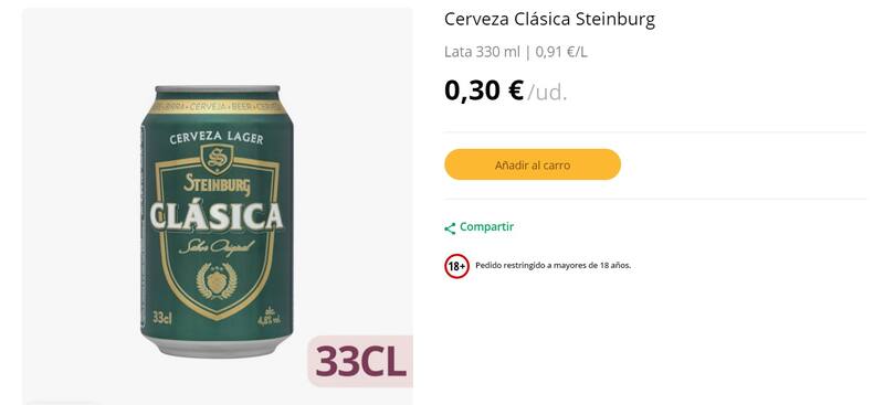 La Steinburg clásica de Mercadona lidera el ranking de las cervezas de marca blanca.