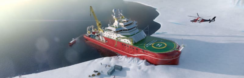 El buque RRS Sir David Attenborough, navegó a través del Pasaje de Drake. (Fuente: bas.ac.uk)