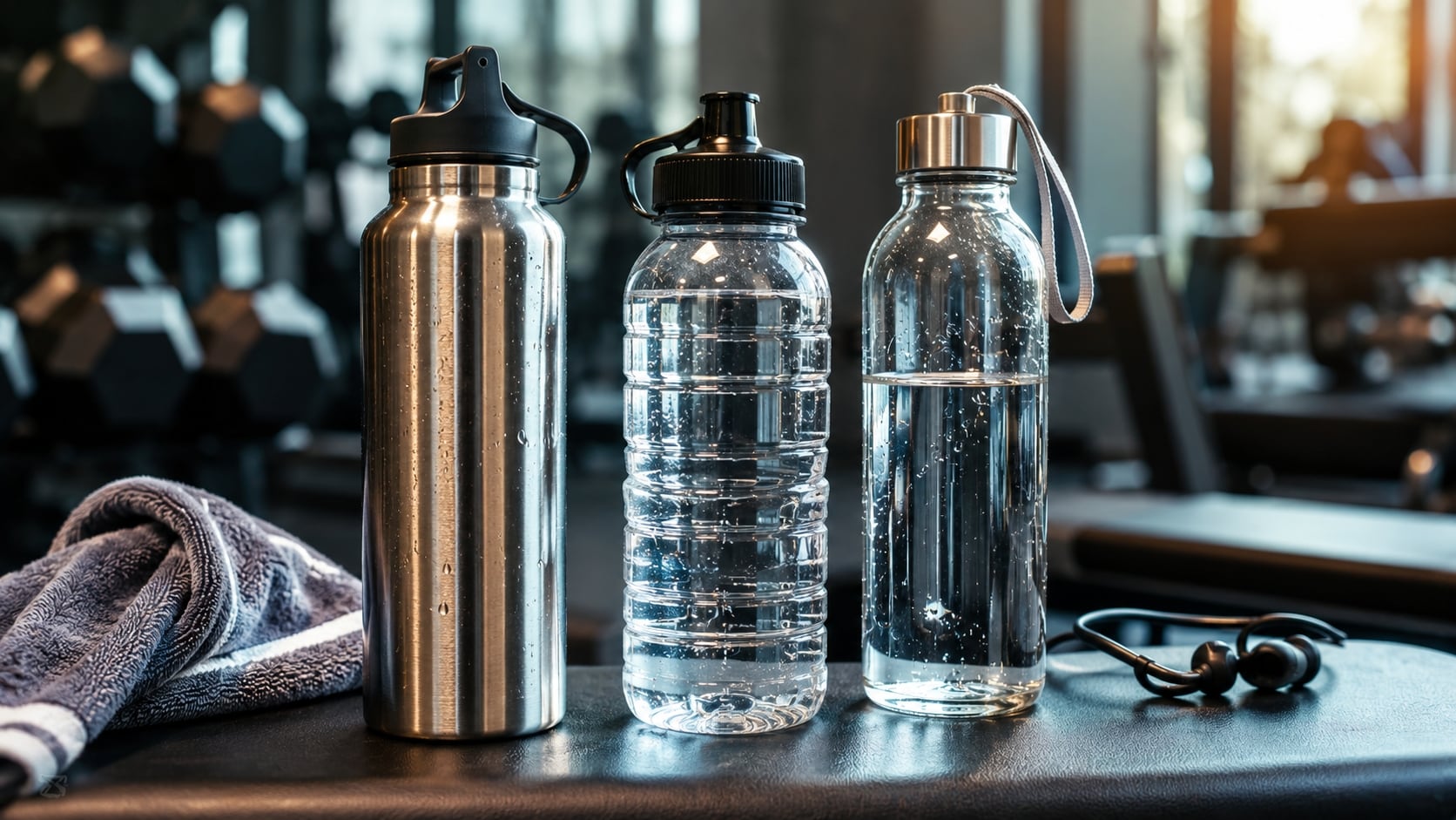 Metal, plástico o vidrio: cuál es la mejor botella de agua para usar en el gimnasio