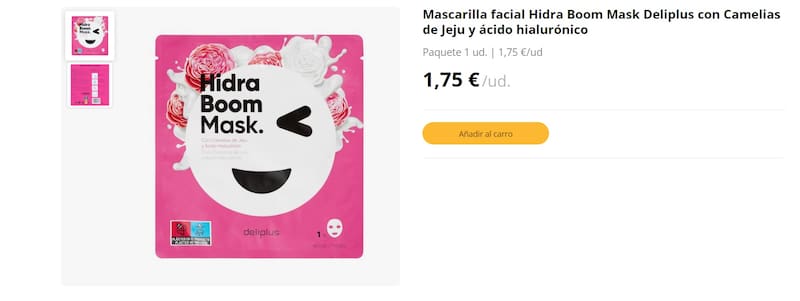 Merdacona: mascarilla facial de Deliplus con camelias de jeju y ácido hialurónico. (Foto: mercadona.es)