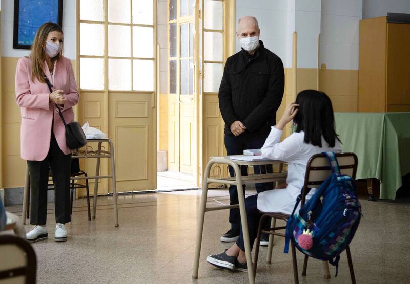 La ministra de Educación, Soledad Acuña, y el jefe de Gobierno porteño, Horacio Rodríguez Larreta.